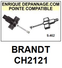 BRANDT CH2121  <br>Pointe sphrique pour tourne-disques (<B>sphrical stylus</b>)<SMALL> 2018 MARS</SMALL>
