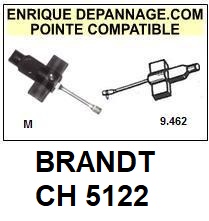 BRANDT CH5122  <br>Pointe sphrique pour tourne-disques (<B>sphrical stylus</b>)