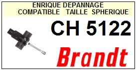 BRANDT CH5122  <br>Pointe sphrique pour tourne-disques (<B>sphrical stylus</b>)