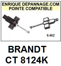 BRANDT CT8124K  <br>Pointe sphrique pour tourne-disques (<B>sphrical stylus</b>)<SMALL> mars-2017</SMALL>