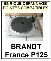 BRANDT FRANCE P125  <bR>Pointe elliptique pour tourne-disques (<b>elliptical stylus</b>)<SMALL> 2017-02</small>
