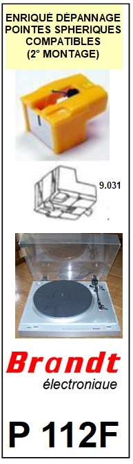 BRANDT <br> P112F (2montage) Pointe (stylus) diamant sphrique<small> 2015-09</small>