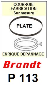 BRANDT P113  <br>Courroie plate d\'entrainement tourne-disques (<b>flat belt</b>)<small> 2016-10</small>