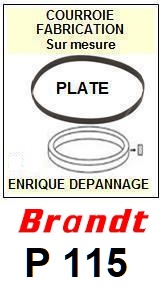 BRANDT P115  <br>Courroie plate d\'entrainement tourne-disques (<b>flat belt</b>)<small> 2016-10</small>