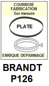 BRANDT P126  <br>Courroie plate d'entrainement tourne-disques (<b>flat belt</b>)<small> 2017 MAI</small>