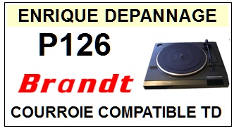 BRANDT P126  <br>Courroie plate d'entrainement tourne-disques (<b>flat belt</b>)<small> 2017 MAI</small>