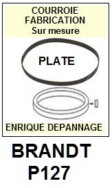 BRANDT P127  <br>Courroie plate d\'entrainement tourne-disques (<b>flat belt</b>)<small> 2017-01</small>