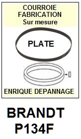 BRANDT P134F  <br>Courroie plate d'entrainement tourne-disques (<b>flat belt</b>)<small> fevrier-2017</small>