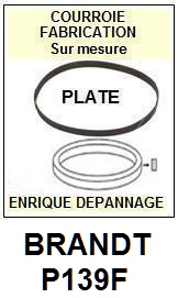 BRANDT P139F  <br>Courroie plate d'entrainement tourne-disques (<b>flat belt</b>)<small> 2017-01</small>