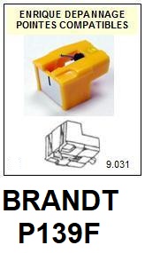 BRANDT P139F <br>Pointe diamant sphrique pour tourne-disques (stylus)<small> 2015-11</small>