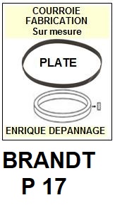 BRANDT P17  <br>Courroie plate d\'entrainement tourne-disques (<b>flat belt</b>)<small> 2018 AVRIL</small>