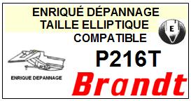 BRANDT Platine  P216T    Pointe de lecture compatible diamant elliptique