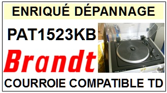 BRANDT PAT1523KB  <br>Courroie plate d'entrainement tourne-disques (<b>flat belt</b>)<small> 2017 MAI</small>