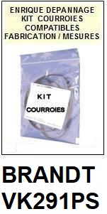 BRANDT VK291PS  <br>kit 3 courroies pour magntoscope (<b>vido recorder set belts</B>)<small> 2017  OCTOBRE</small>