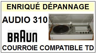 BRAUN<br> AUDIO 310 courroie (flat belt) pour tourne-disques <BR><small>a 2015-06</small>