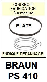 BRAUN PS410 PS 410 <br>Courroie plate d\'entrainement tourne-disques (<b>flat belt</b>)<small> 2017 AVRIL</small>