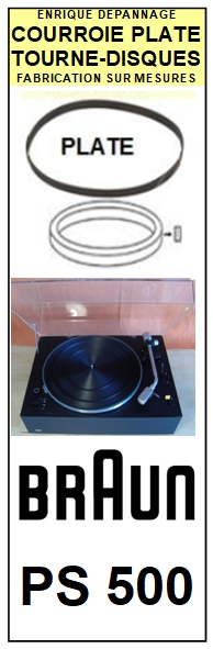 BRAUN PS500 <br>Courroie d\'entrainement pour tourne-disques (<b>flat belt</b>)<small> 2016-01</small>