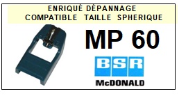BSR MCDONALD MP60  <br>Pointe sphrique pour tourne-disques (<B>sphrical stylus</b>)<SMALL> 2017 SEPTEMBRE</SMALL>