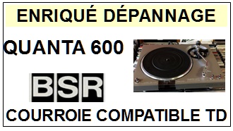 BSR QUANTA 600  <br>Courroie plate d\'entrainement tourne-disques (<b>flat belt</b>)<small> 2016-10</small>