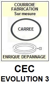 CEC CHUO DENKI EVOLUTION 3   <br>Courroie pour lecteur CD (<b>Cd player square belt</b>)<small> 2017 SEPTEMBRE</small>