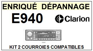 CLARION  E940  E-940  kit 2 Courroies Compatibles AUTORADIO