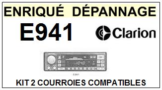 CLARION  E941  E-941  kit 2 Courroies Compatibles AUTORADIO