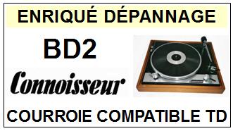 CONNOISSEUR BD2  <br>Courroie ronde d'entrainement tourne-disques (<b>round belt</b>)<small> 2017 AOUT</small>