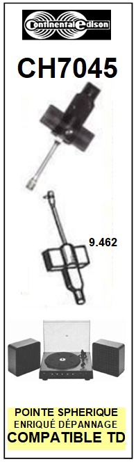 CONTINENTAL EDISON-CH7045-POINTES-DE-LECTURE-DIAMANTS-SAPHIRS-COMPATIBLES