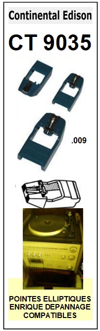 CONTINENTAL EDISON-CT9035-POINTES-DE-LECTURE-DIAMANTS-SAPHIRS-COMPATIBLES