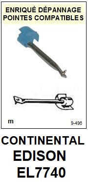 CONTINENTAL EDISON-EL7740-POINTES-DE-LECTURE-DIAMANTS-SAPHIRS-COMPATIBLES