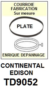 CONTINENTAL EDISON TD9052  <br>Courroie plate d'entrainement tourne-disques (<b>flat belt</b>)<small> mars-2017</small>