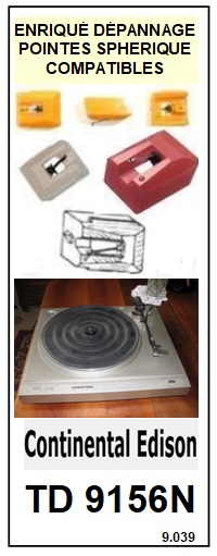 CONTINENTAL EDISON-TD9156N. (2 MONTAGE)-POINTES-DE-LECTURE-DIAMANTS-SAPHIRS-COMPATIBLES