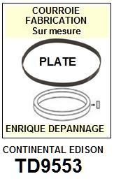 CONTINENTAL EDISON TD9553  <br>Courroie plate d'entrainement tourne-disques (<b>flat belt</b>)<small> fevrier-2017</small>
