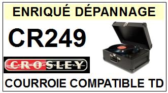 CROSLEY CR249  <br>Courroie plate d\'entrainement tourne-disques (<b>flat belt</b>)<small> 2016-11</small>