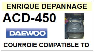 DAEWOO ACD450 ACD-450RC <br>Courroie plate d'entrainement tourne-disques (<b>flat belt</b>)<small> 2016-11</small>