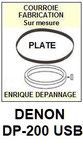 DENON<br> DP200USB DP-200 USB Courroie (flat belt) Tourne-disques <BR><small>sc 2015-08</small>