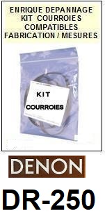 DENON DR250 DR-250 <BR>kit 4 courroies pour platine k7 (<b>set belts</b>)<small> 2016-08</small>