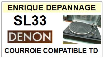 DENON SL33 SL-33 Courroie Tourne-disques <BR><small>a 2014-03</small>