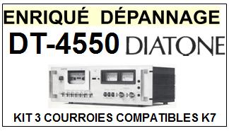 DIATONE DT4550S DT-4550S kit 3 Courroies Compatibles Platine K7