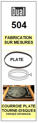 DUAL 504  <br>Courroie plate d'entrainement tourne-disques (<b>flat belt</b>)<small> 2016-09</small>