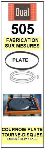 DUAL 505 <br>courroie plate d\'entrainement pour tourne-disques (<b>flat belt</b>)<small> 2016-01</small>