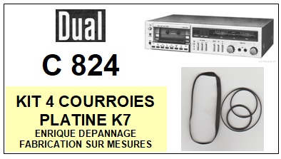 DUAL C824  <BR>kit 4 courroies pour platine k7 (<b>set belts</b>) 