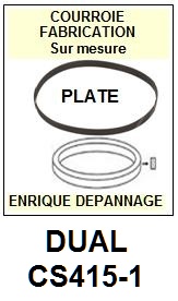 DUAL CS415-1   <br>Courroie plate d'entrainement tourne-disques (<b>flat belt</b>)<small> fevrier-2017</small>