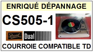 DUAL<br> CS505-1 courroie (belt) pour tourne-disques <BR><small>sce+dentee 2014-12</small>