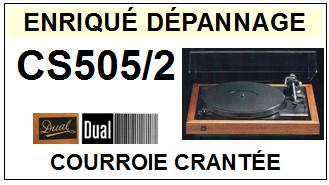 DUAL<br> CS505/2 CS505-2  PITCH courroie crante, dente (tooth belt) pour tourne-disques <BR><small>sce+crant 2015-02</small>