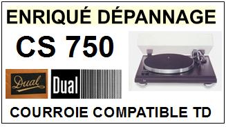 DUAL<br> CS750  courroie (flat belt) pour tourne-disques <BR><small>a 2015-08</small>