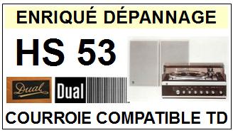 DUAL HS53  Courroie Tourne-disques <BR><small>a 2014-02</small>