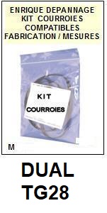 DUAL<BR> TG28  kit 2 courroies (set belts) pour magntophone <BR><small> 2015-01</small>