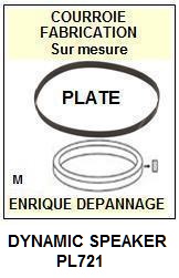 DYNAMIC SPEAKER PL721  <br>Courroie plate d\'entrainement tourne-disques (<b>flat belt</b>)<small> 2016-12</small>