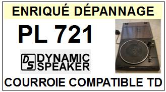 DYNAMIC SPEAKER PL721  <br>Courroie plate d\'entrainement tourne-disques (<b>flat belt</b>)<small> 2016-12</small>